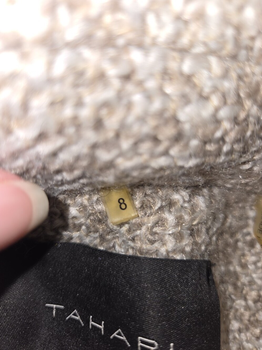 Tahari Women's 8 Tweed Wool-Blend Double-Breasted Coat - Picture 9 of 14